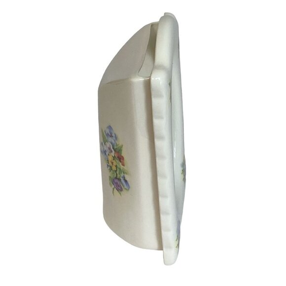 Pansies Frame Donegal Parian China Ireland Vintage Ceramic Photo Frame 6.25" h - Picture 9 of 13